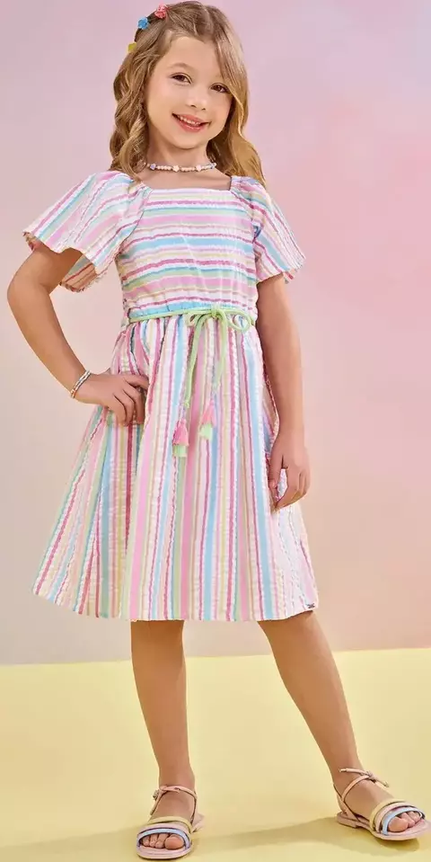 Vestido Listras Infanti