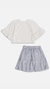 Conjunto Saia Listrada Cerejas Momi - Mimos Kids