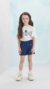 Conjunto feminino Marinho Com Bordado