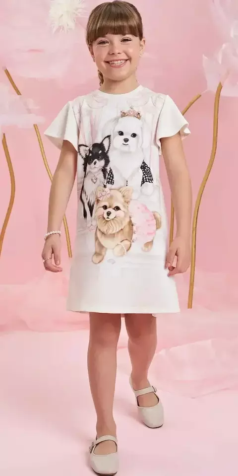 Vestido Cachorrinhos Infanti