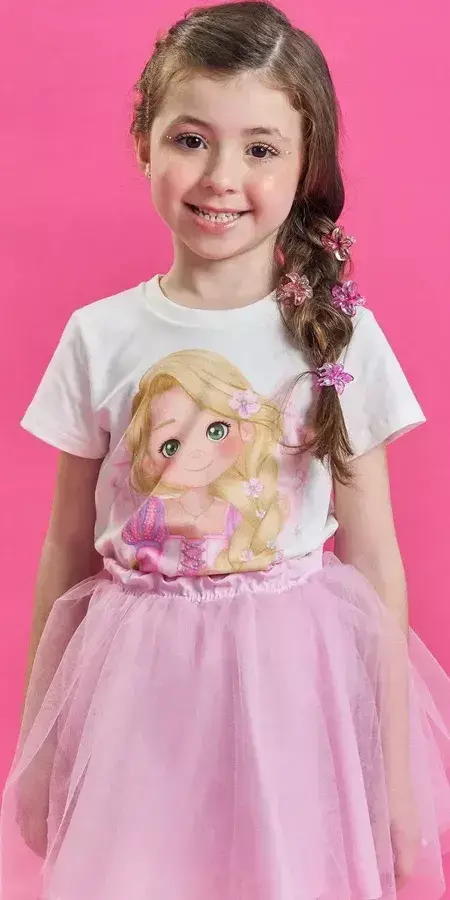 Fantasia Tutu Rapunzel Kukiê