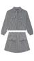 Conjunto Jaqueta Feminina Boxy em Malha Vino e saia short Vic&Vicky