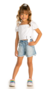 Conjunto Feminino Jeans Corações Gabriela Aquarela