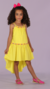 Vestido Precoce Mullet Amarelo Liso
