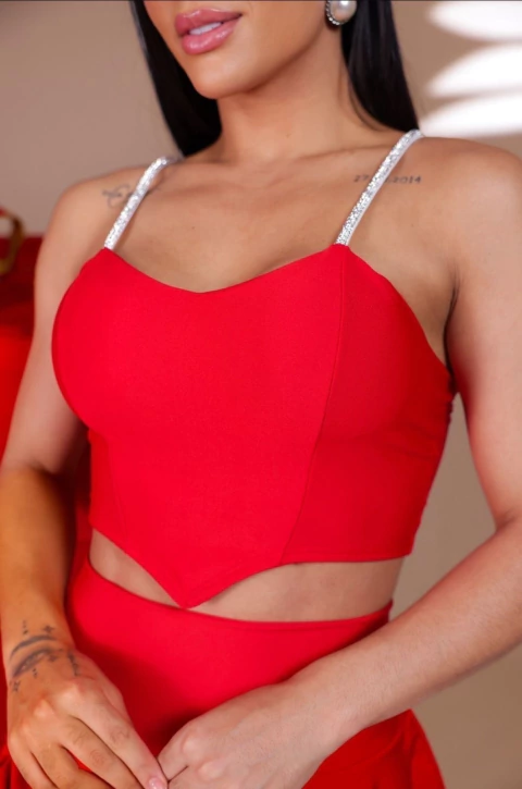 Cropped Morcego Strass Suplex