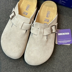Birkenstock Boston Soft Footbed "Suede Leather - Taupe" - Goodex