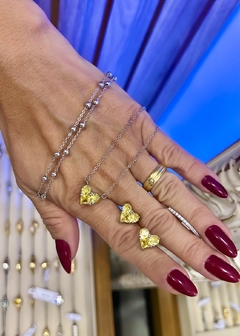 Conjunto coração Luise - citrino - Ella Semijoias e Acessórios de Luxo