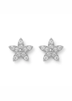 Brinco florzinha/ródio branco