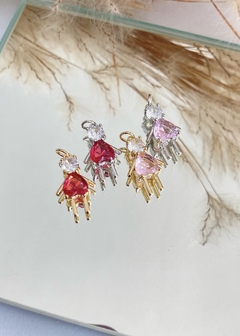 Pingente menina cristal (safira rosa) - loja online