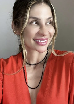 Colar duplo cristais onix na internet