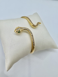 Bracelete serpente olhos esmeralda - loja online