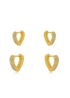 Dupla argolas Cravejadas (2 pares)
