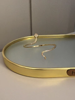 Bracelete serpente olhos esmeralda - loja online