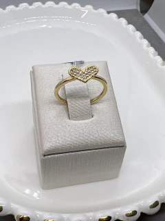 Anel coração cravejado (TAM 19) - comprar online