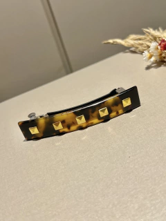 Presilha acetato spikes (tartaruga) - loja online