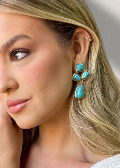 Brinco Turquesa Mari - Ella Semijoias e Acessórios de Luxo