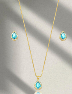 Conjunto gota água marinha Madri - comprar online
