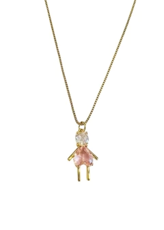 Colar menina cristal (Kunzita) - comprar online
