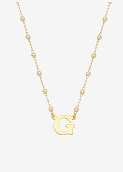 Colar pérola inicial “G” - Ella Semijoias e Acessórios de Luxo