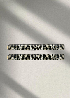 Par de grampos acetato Granito - comprar online