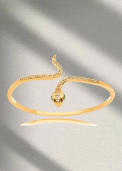 Bracelete serpente olhos esmeralda - comprar online