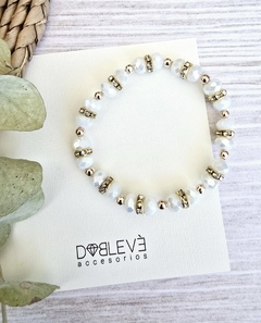 Pulsera clásica cristal dorada - Doblevé Accesorios