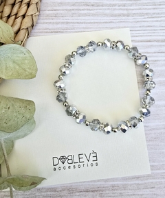 Pulsera clásica cristal plateada - Doblevé Accesorios