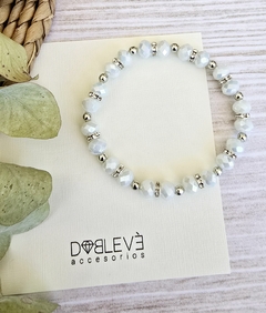 Pulsera clásica cristal plateada - comprar online