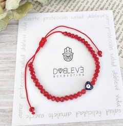 Pulsera amuleto corazón azul con ojo protector