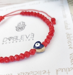 Pulsera amuleto corazón azul con ojo protector - comprar online