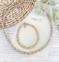 Conjunto clásico dorado con cristales - tienda online