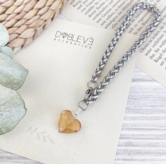 Pulsera corazón de citrino - Felicidad y prosperidad