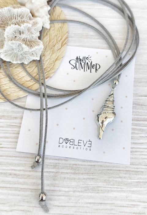 Corbatero Lazo caracol plateado