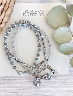 Pulsera dije corazón de cristal