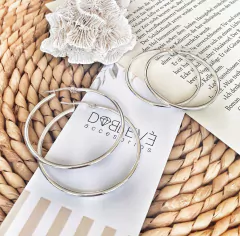 Aros de acero blanco argollitas clásicas - Doblevé Accesorios