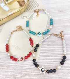 Pulsera amuleto con perlas de río - Protección y riqueza