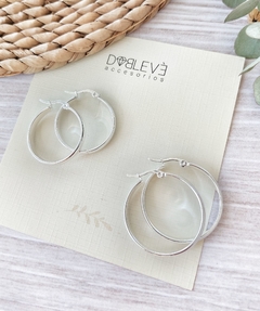 Aros de acero blanco argollas anchas - comprar online