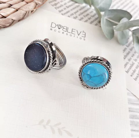 Anillo con piedra natural turquesa - comprar online