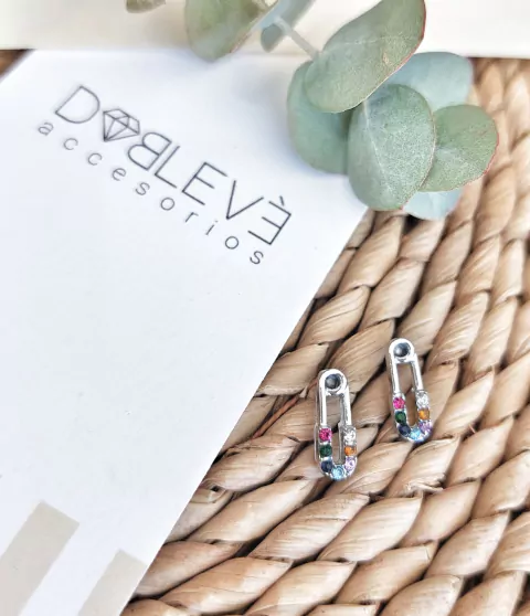 Aros de acero quirúrgico con strass multicolor