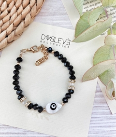 Pulsera amuleto OJO protector negro - Poder y Fortaleza