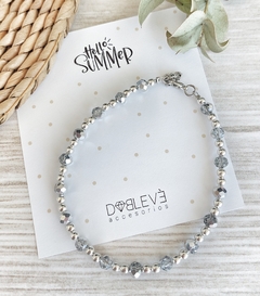 Tobillera plateada con cristales - Doblevé Accesorios