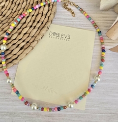 Gargantilla multicolor con perlas - comprar online