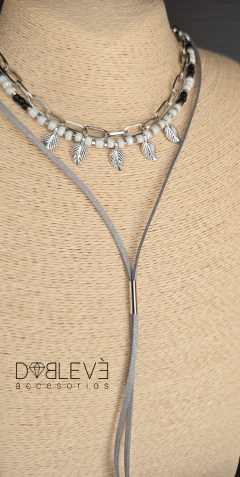 Set lazo corbatero y gargantillas - Plateado - Doblevé Accesorios