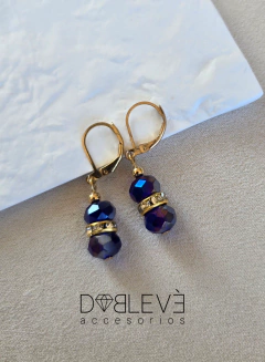 Aros de cristal - Dorados - tienda online