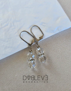 Aros de cristal - Plateados - Doblevé Accesorios