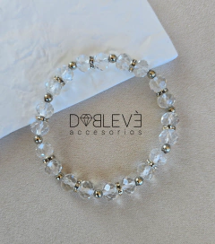 Imagen de Pulsera clásica cristal plateada