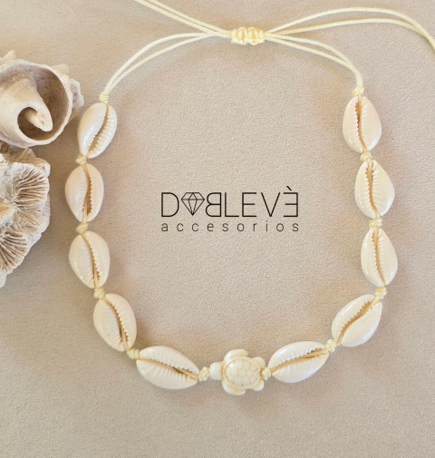 Gargantilla buzios y tortuga natural - comprar online