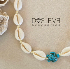 Gargantilla buzios y tortuga turquesa en internet