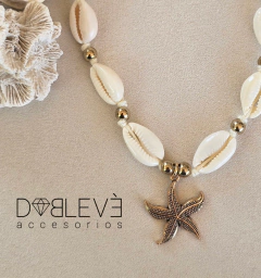 Gargantilla BUZIOS y estrella de mar - dorada en internet