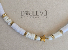 Gargantilla BLANCA ESTRELLA dorada en internet